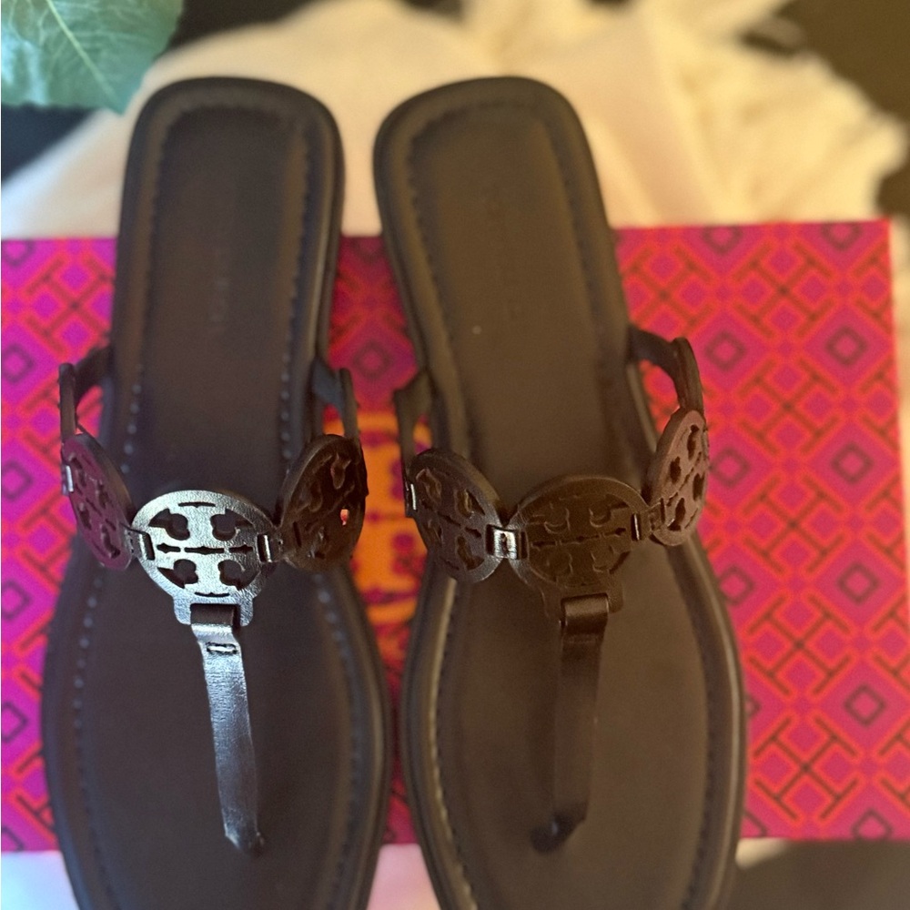 Tory Burch Black Leather Sandals